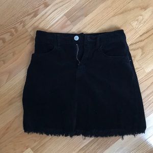 Pacsun black ripped corduroy skirt